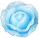 バラの花びらのローズキャンドル ブルー Sサイズ キャンドルリレー用