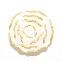 バラの花びらのローズキャンドル ホワイト+ゴールドラメ Mサイズ