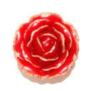 【まとめ買い】バラの花びらのローズキャンドル レッド+ゴールドラメ Mサイズ6個セット